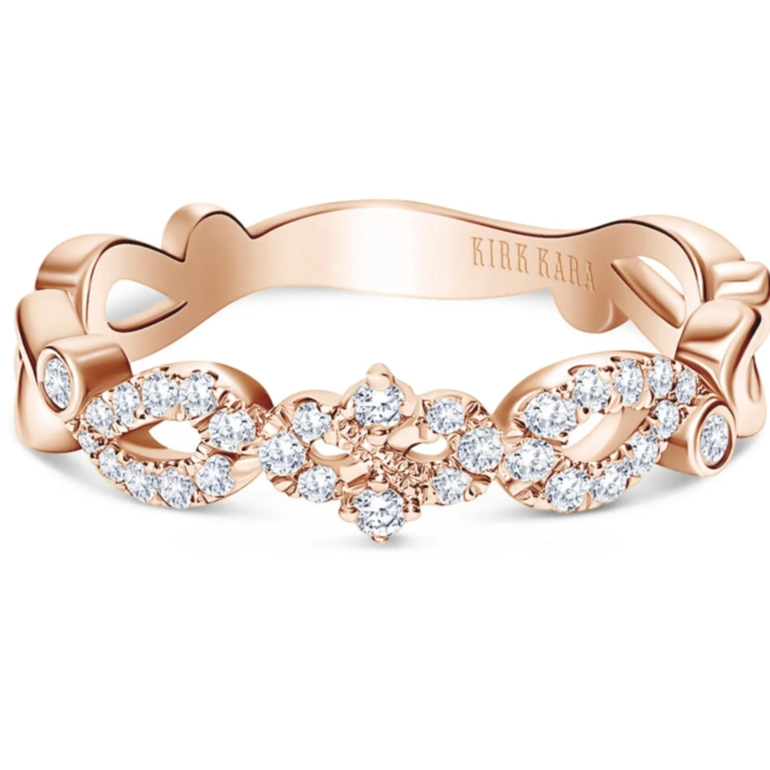 Kirk Kara "Rayana" Vintage Inspired Crown Diamond Wedding Band