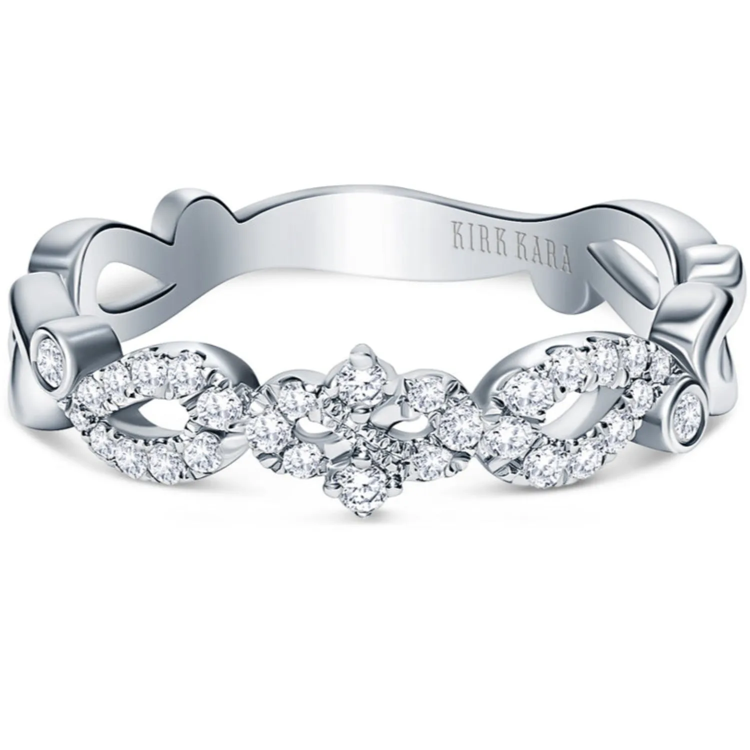 Kirk Kara "Rayana" Vintage Inspired Crown Diamond Wedding Band