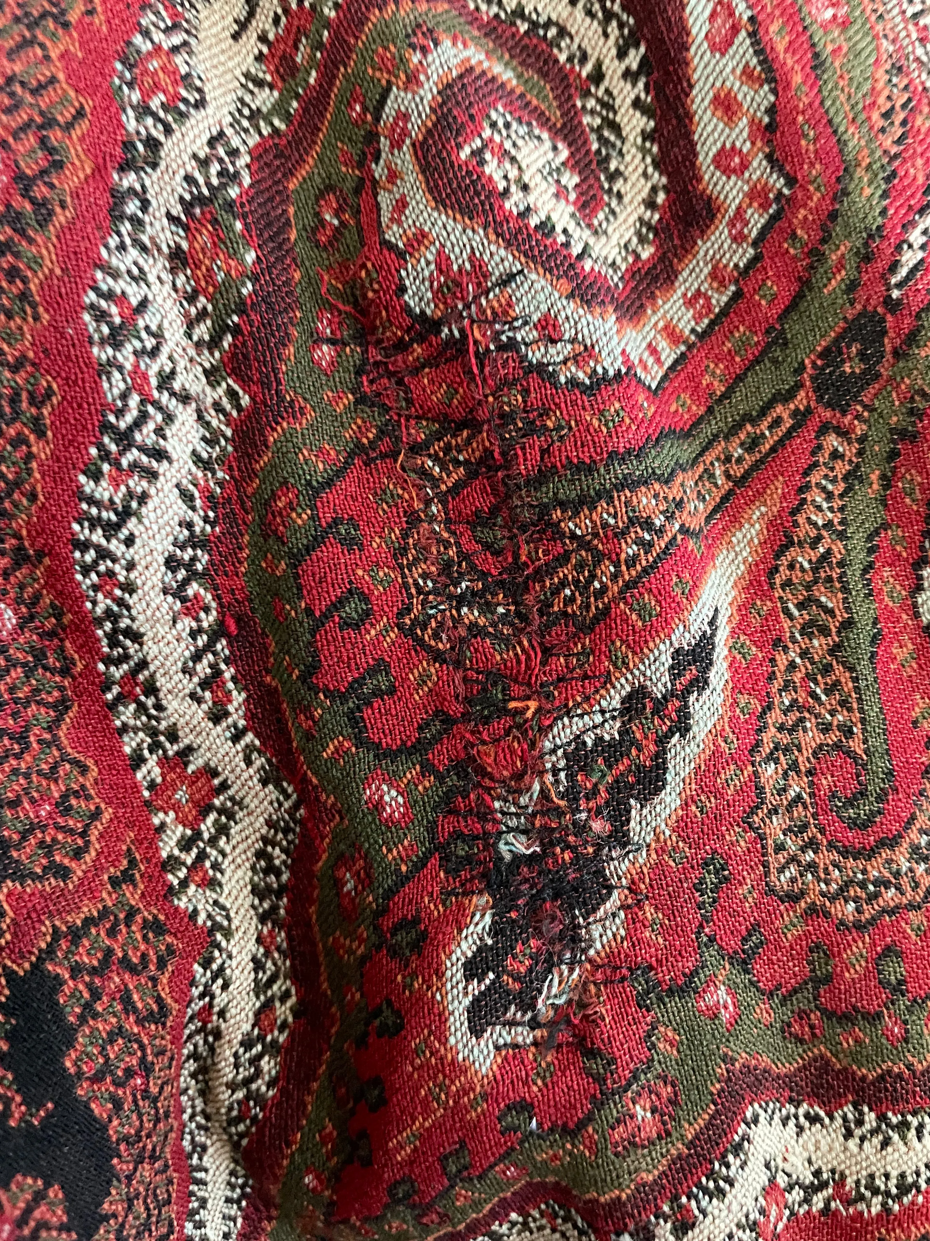 Mid Century Antique Paisley Shawl Turned Coat